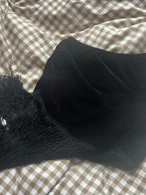 Vintage western style velvet fringe skirt